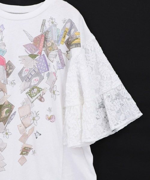 iS ScoLar(イズスカラー)の「562207:おばあちゃんの思い出本棚柄プルオーバー(Tシャツ/カットソー・レディース・ブラック/オフホワイト・M)」の8枚目の写真