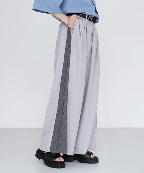 SOCCE(ソーシー)の「サイドZIPジャガードワイドスラックス(スラックス・メンズ・ライトグレー/チャコール/ブラック・XL/L/M/S)」の1枚目の写真