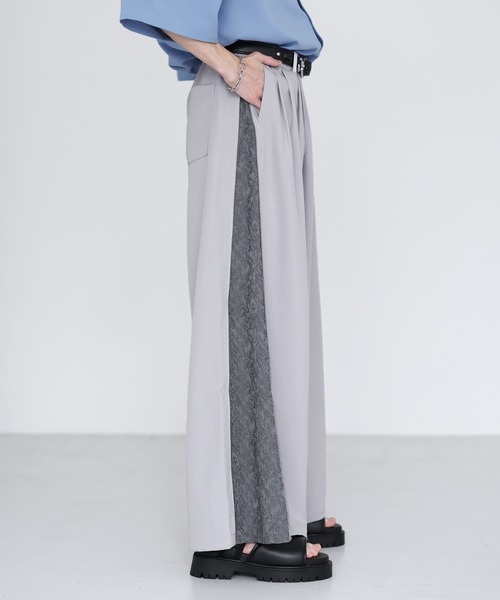 SOCCE(ソーシー)の「サイドZIPジャガードワイドスラックス(スラックス・メンズ・ライトグレー/チャコール/ブラック・XL/L/M/S)」の7枚目の写真