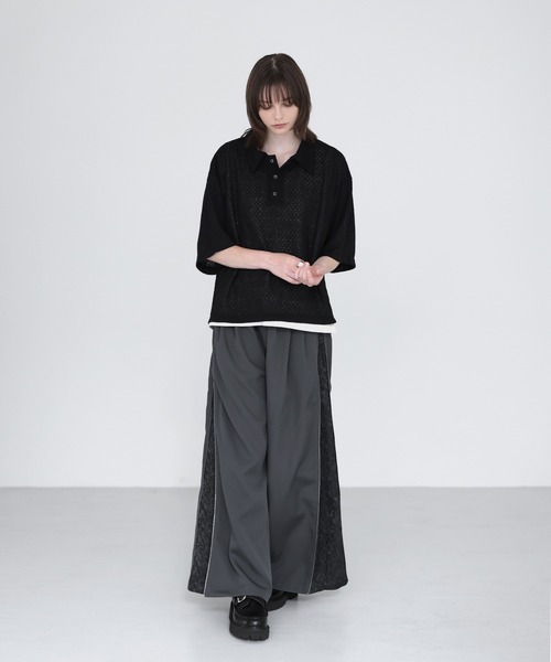 SOCCE(ソーシー)の「サイドZIPジャガードワイドスラックス(スラックス・メンズ・ライトグレー/チャコール/ブラック・XL/L/M/S)」の20枚目の写真