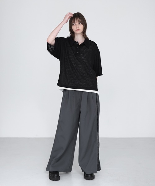 SOCCE(ソーシー)の「サイドZIPジャガードワイドスラックス(スラックス・メンズ・ライトグレー/チャコール/ブラック・XL/L/M/S)」の21枚目の写真
