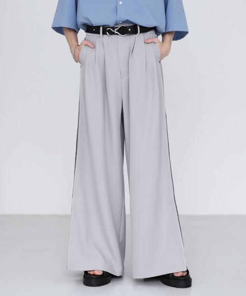SOCCE(ソーシー)の「サイドZIPジャガードワイドスラックス(スラックス・メンズ・ライトグレー/チャコール/ブラック・XL/L/M/S)」の4枚目の写真
