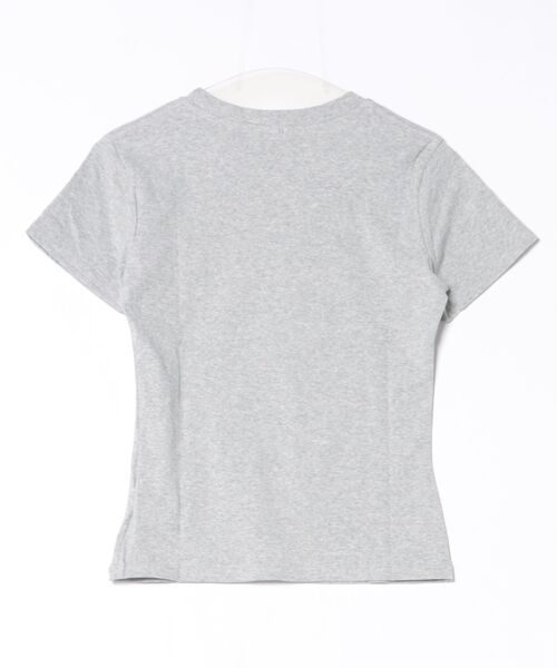 Lis ardent(リスアルダン)の「ヴィンテージライクロゴプリントTシャツ/コンパクト半袖トップス(Tシャツ/カットソー・レディース・ブラック/グレー・M)」の3枚目の写真