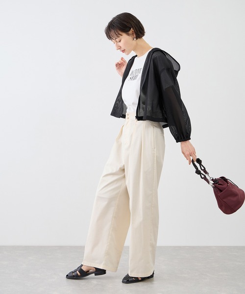 ROPE' PICNIC(ロペピクニック)の「タックデザインチノパンツ/UVカット(チノパンツ・レディース・カーキ/ベージュ/オフホワイト・L/M)」の15枚目の写真