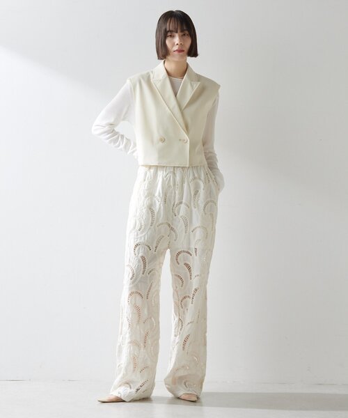 Whim Gazette(ウィムガゼット)の「【WEB限定】エンブロイダリーパンツ(その他パンツ・レディース・ホワイト/ブラック・FREE)」の10枚目の写真
