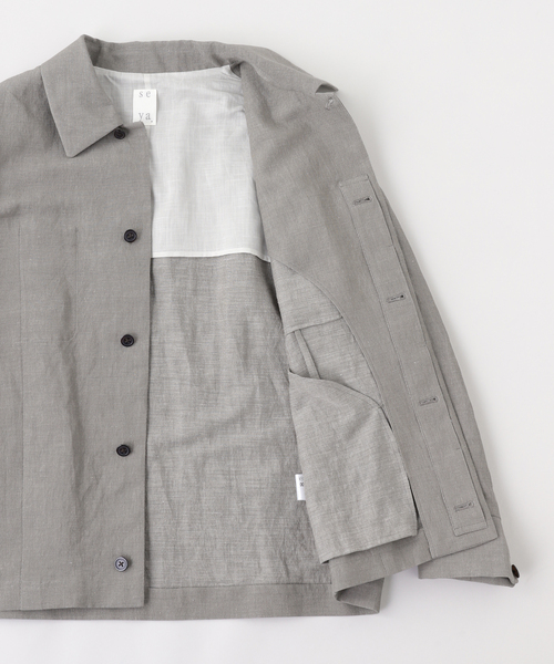 seya.(セヤ)の「SEYA.(セヤ) LAO BLOUSON/KERSEY CHAMBRAY LINEN(その他アウター・メンズ・グレー・3)」の4枚目の写真