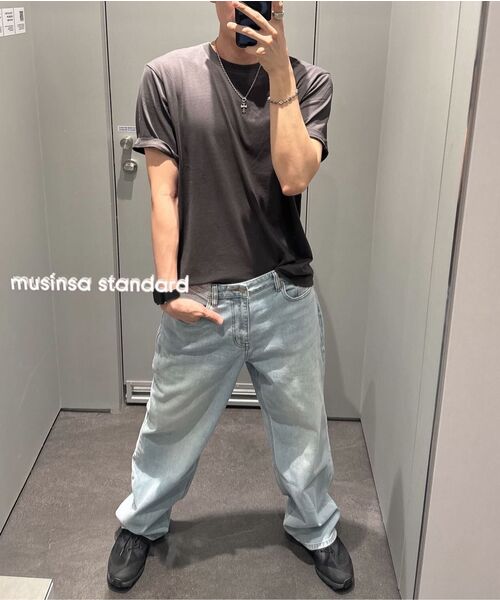 MUSINSA STANDARD（ムシンサスタンダード）の「[クールタンダード] レギュラークルーネックTシャツ [ガンメタル]（Tシャツ/カットソー・メンズ・その他・SMALL/MEDIUM/LARGE/X-LARGE/2XL）」の5枚目の写真
