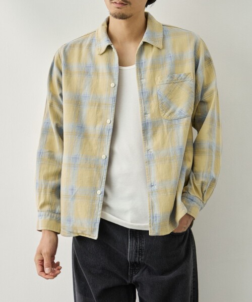 REMI RELIEF(レミレリーフ)の「【REMI RELIEF/レミレリーフ】ヴィンテージチェックシャツ(シャツ/ブラウス・メンズ・イエロー/ブルー・S/M)」の11枚目の写真