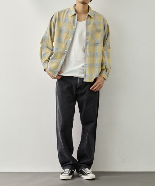 REMI RELIEF(レミレリーフ)の「【REMI RELIEF/レミレリーフ】ヴィンテージチェックシャツ(シャツ/ブラウス・メンズ・イエロー/ブルー・S/M)」の14枚目の写真