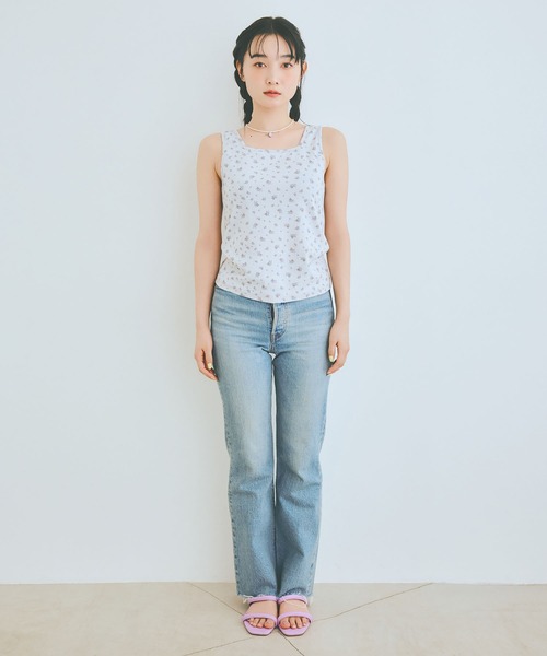 COLORME(カラーミー)の「【AKB48 伊藤百花 着用】前後2WAY小花柄タンクトップ(タンクトップ・レディース・ホワイト/グレー・FREE)」の11枚目の写真