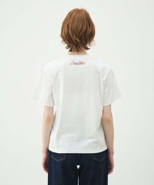 MACPHEE（マカフィー）の「ボタニカルエンブロイダリー Tシャツ（Tシャツ/カットソー・レディース・ホワイト/ブラック・S）」の6枚目の写真