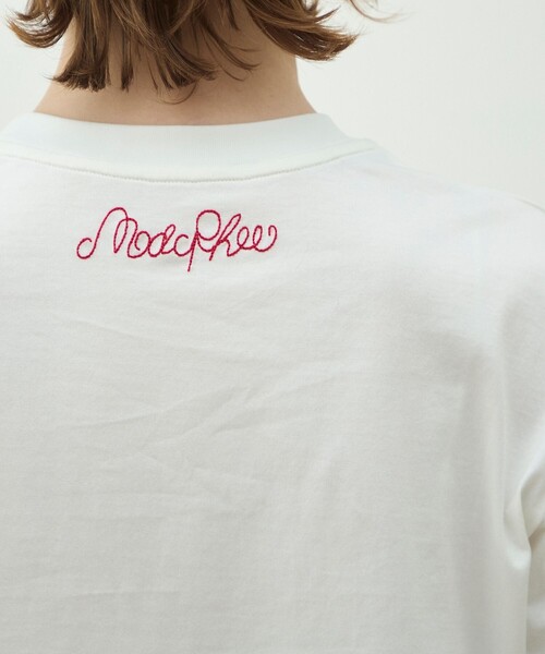 MACPHEE（マカフィー）の「ボタニカルエンブロイダリー Tシャツ（Tシャツ/カットソー・レディース・ホワイト/ブラック・S）」の8枚目の写真