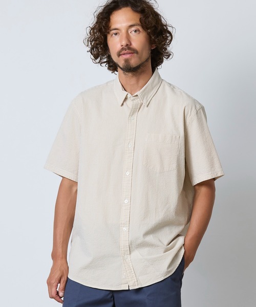 L.L.Bean(エルエルビーン)の「コンフォート・ストレッチ・パフォーマンス・シアサッカー・シャツ、半袖 スライトリー・フィット ストライプ 米国フィット・レギュラー(シャツ/ブラウス・メンズ・ネイビー/ブルー/カーキブラウン・SMALL/LARGE/MEDIUM)」の12枚目の写真