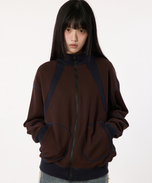 bounDary（バウンダリー）の「ワッフル配色切替ジップアップ [ブラウン]（ナイロンジャケット）」