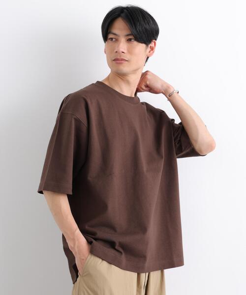 NANO universe(ナノユニバース)の「ヘビーウェイトTシャツ 半袖(Tシャツ/カットソー・メンズ・ブルーグリーン/ホワイト/ブラウン/スミクロ・L/M)」の3枚目の写真