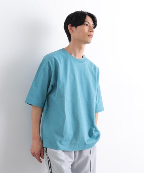 NANO universe(ナノユニバース)の「ヘビーウェイトTシャツ 半袖(Tシャツ/カットソー・メンズ・ブルーグリーン/ホワイト/ブラウン/スミクロ・L/M)」の6枚目の写真