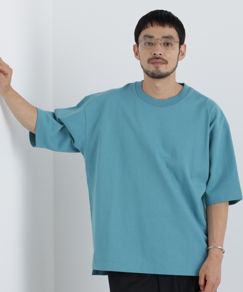 NANO universe(ナノユニバース)の「ヘビーウェイトTシャツ 半袖(Tシャツ/カットソー・メンズ・ブルーグリーン/ホワイト/ブラウン/スミクロ・L/M)」の14枚目の写真