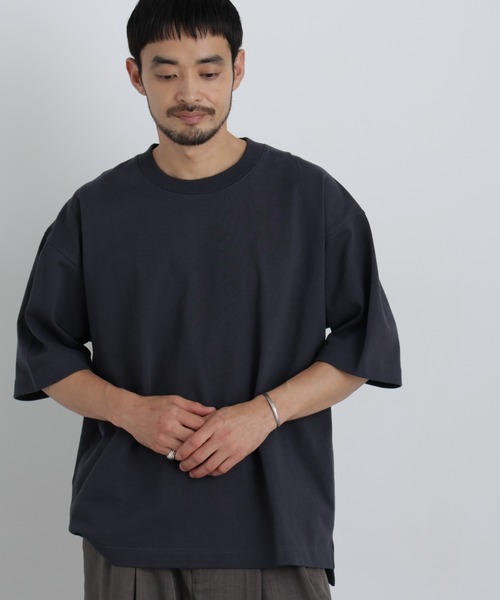 NANO universe(ナノユニバース)の「ヘビーウェイトTシャツ 半袖(Tシャツ/カットソー・メンズ・ブルーグリーン/ホワイト/ブラウン/スミクロ・L/M)」の21枚目の写真