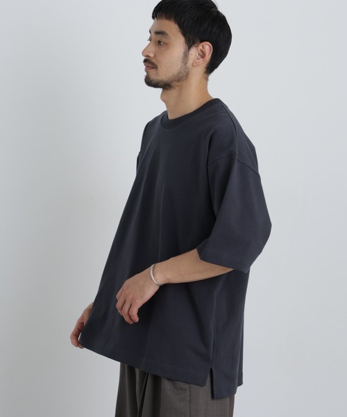 NANO universe(ナノユニバース)の「ヘビーウェイトTシャツ 半袖(Tシャツ/カットソー・メンズ・ブルーグリーン/ホワイト/ブラウン/スミクロ・L/M)」の22枚目の写真