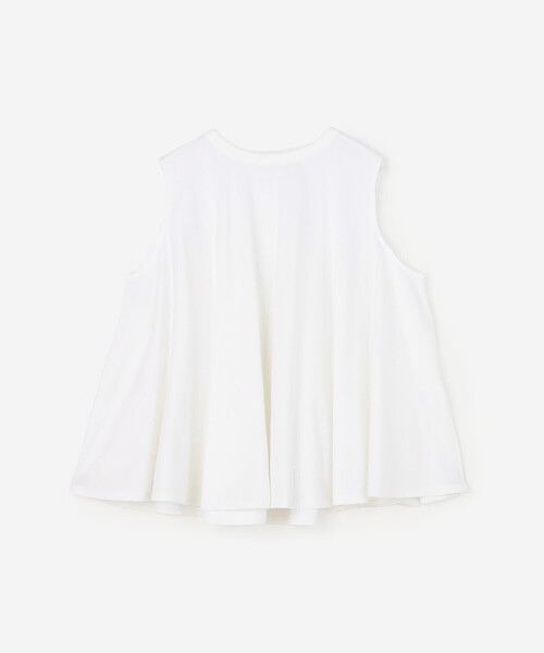 ORCIVAL(オーシバル)の「ORCIVAL | オープンエンド ノースリーブブラウス WOMEN(Tシャツ/カットソー・レディース・ホワイト/サックスブルー・1)」の2枚目の写真