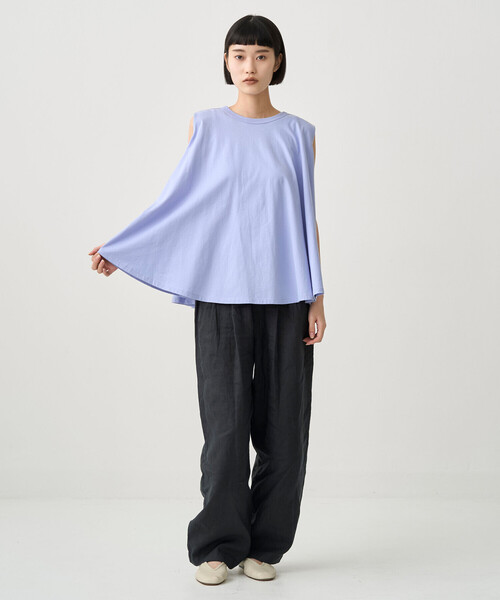 ORCIVAL(オーシバル)の「ORCIVAL | オープンエンド ノースリーブブラウス WOMEN(Tシャツ/カットソー・レディース・ホワイト/サックスブルー・1)」の14枚目の写真