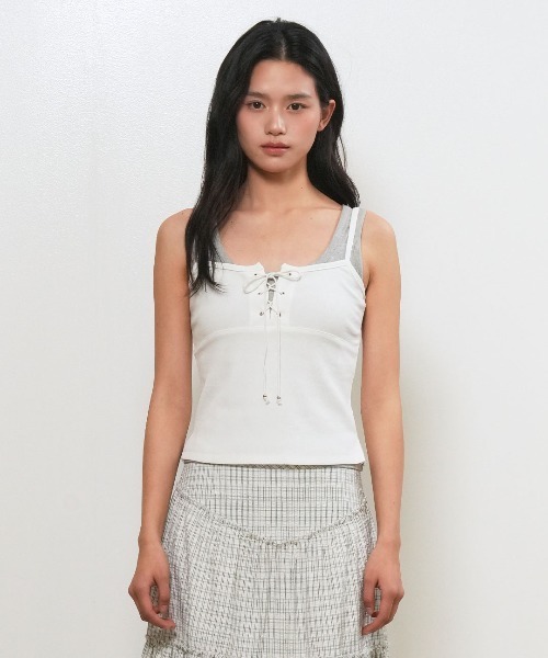 GENERAL IDEA(ジェネラルアイデア)の「【GENERAL IDEA】アイレット スリーブレス / EYELET SLEEVELESS TOP(キャミソール・レディース・ブラック/ホワイト・L/M/S)」の16枚目の写真