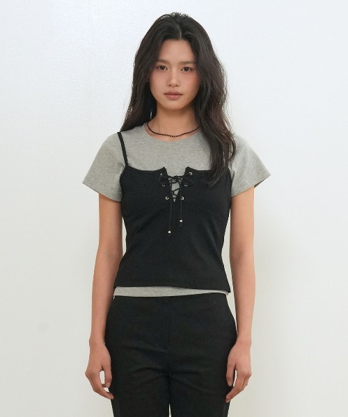 GENERAL IDEA(ジェネラルアイデア)の「【GENERAL IDEA】アイレット スリーブレス / EYELET SLEEVELESS TOP(キャミソール・レディース・ブラック/ホワイト・L/M/S)」の6枚目の写真