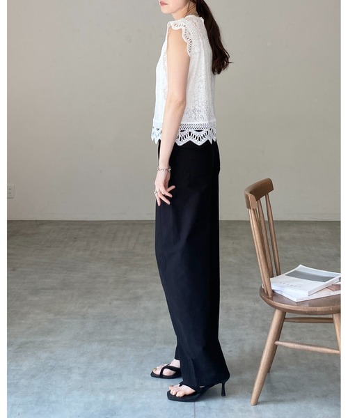 She's Closet(シーズクローゼット)の「フレンチスリーブ ショート丈 シアー スカラップレースブラウス(シャツ/ブラウス・レディース・ホワイト/ブラック/アイボリー・FREE)」の22枚目の写真