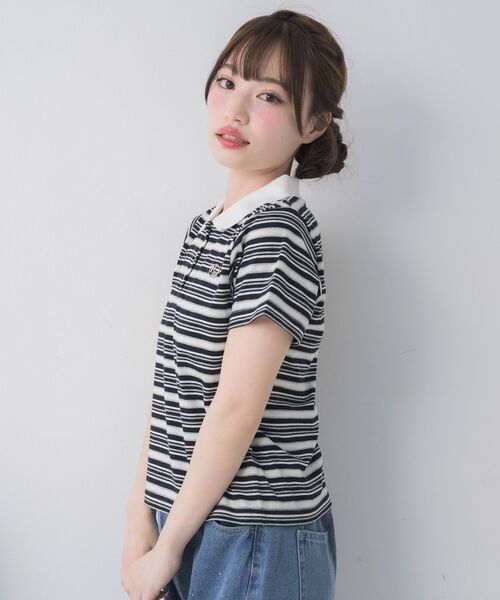 ems excite（エムズエキサイト）の「マルチボーダーポロTシャツ（Tシャツ/カットソー・レディース・ブラック系その他3/ブルー系その他3/ピンク系その他3・FREE）」の22枚目の写真