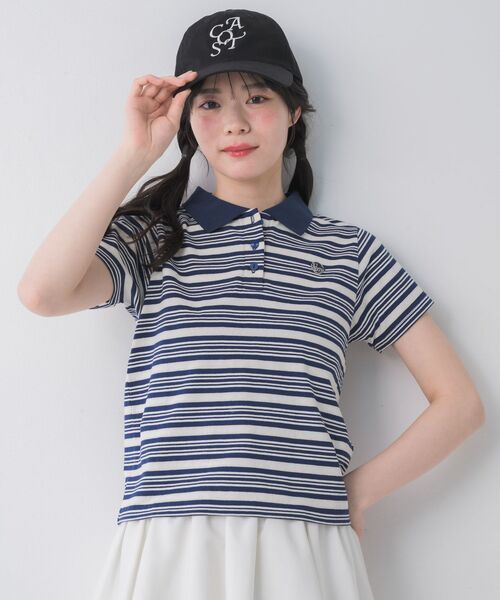ems excite（エムズエキサイト）の「マルチボーダーポロTシャツ（Tシャツ/カットソー・レディース・ブラック系その他3/ブルー系その他3/ピンク系その他3・FREE）」の17枚目の写真