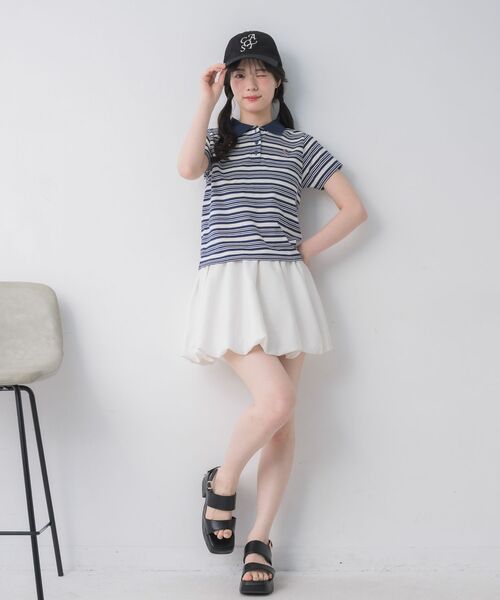 ems excite（エムズエキサイト）の「マルチボーダーポロTシャツ（Tシャツ/カットソー・レディース・ブラック系その他3/ブルー系その他3/ピンク系その他3・FREE）」の15枚目の写真