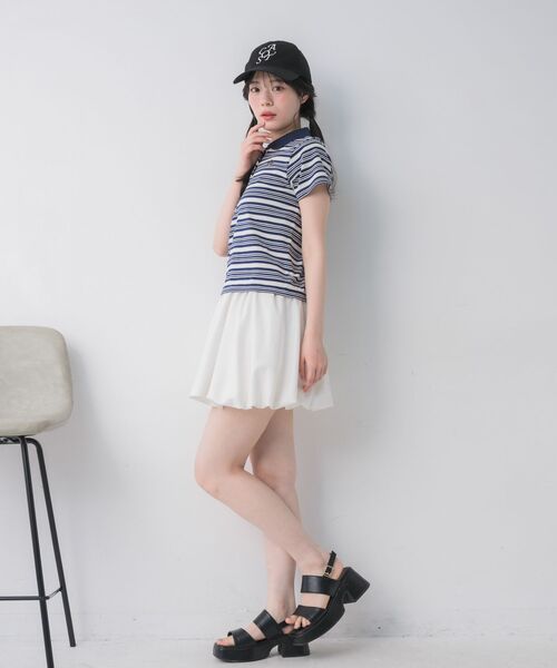 ems excite（エムズエキサイト）の「マルチボーダーポロTシャツ（Tシャツ/カットソー・レディース・ブラック系その他3/ブルー系その他3/ピンク系その他3・FREE）」の14枚目の写真