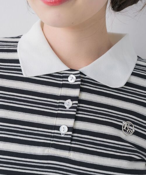 ems excite（エムズエキサイト）の「マルチボーダーポロTシャツ（Tシャツ/カットソー・レディース・ブラック系その他3/ブルー系その他3/ピンク系その他3・FREE）」の7枚目の写真
