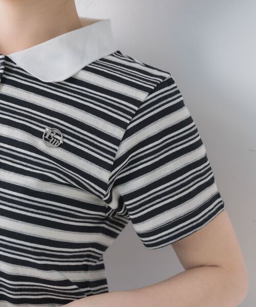 ems excite（エムズエキサイト）の「マルチボーダーポロTシャツ（Tシャツ/カットソー・レディース・ブラック系その他3/ブルー系その他3/ピンク系その他3・FREE）」の5枚目の写真