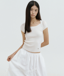 Boatneck Bolero Knit Top (ivory)