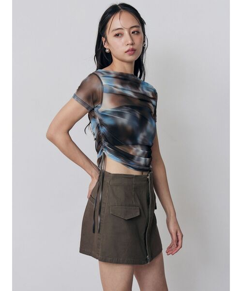 MURUA(ムルーア)の「フロントZIPドッキングスカートパンツ 夏服(その他パンツ・レディース・カーキ/ベージュ/ブラック・1/2)」の10枚目の写真