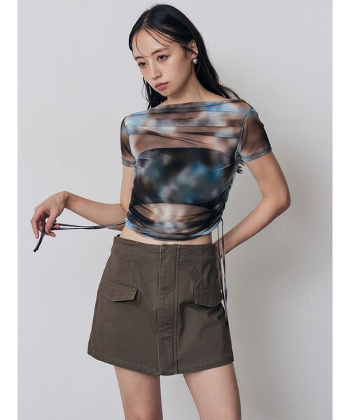 MURUA(ムルーア)の「フロントZIPドッキングスカートパンツ 夏服(その他パンツ・レディース・カーキ/ベージュ/ブラック・1/2)」の11枚目の写真