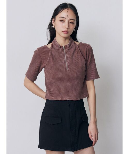 MURUA(ムルーア)の「フロントZIPドッキングスカートパンツ 夏服(その他パンツ・レディース・カーキ/ベージュ/ブラック・1/2)」の15枚目の写真