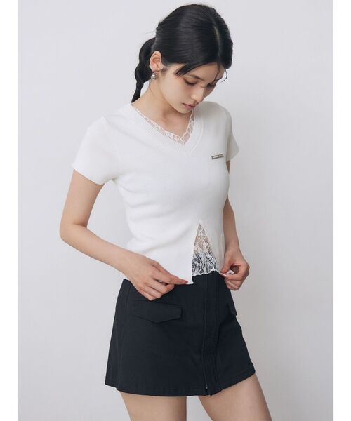 MURUA(ムルーア)の「フロントZIPドッキングスカートパンツ 夏服(その他パンツ・レディース・カーキ/ベージュ/ブラック・1/2)」の22枚目の写真