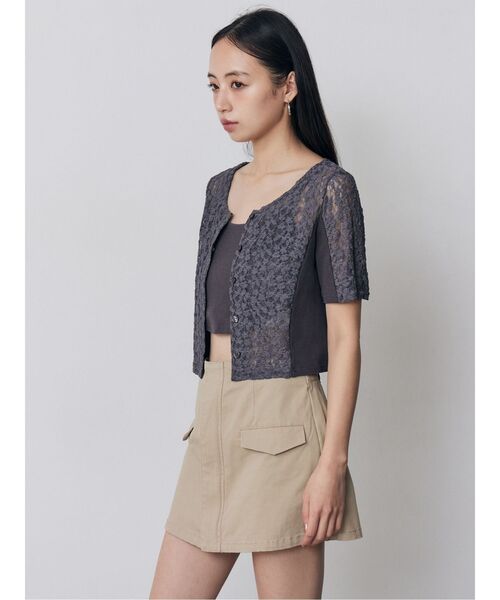 MURUA（ムルーア）の「フロントZIPドッキングスカートパンツ　夏服（その他パンツ・レディース・カーキ/ベージュ/ブラック・1/2）」の6枚目の写真