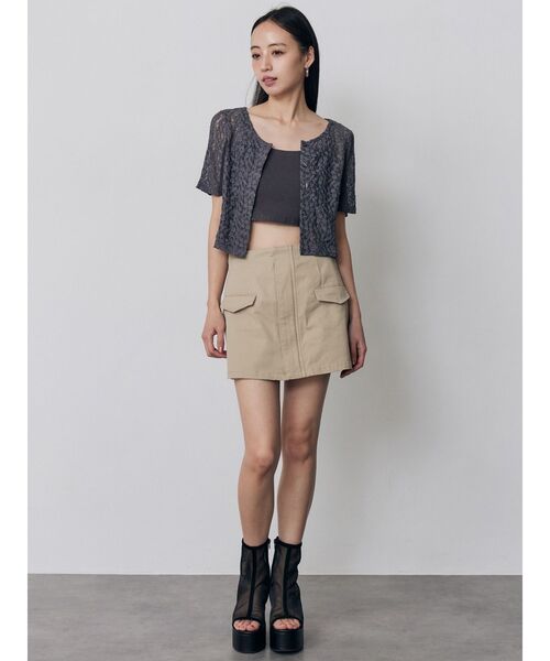 MURUA（ムルーア）の「フロントZIPドッキングスカートパンツ　夏服（その他パンツ・レディース・カーキ/ベージュ/ブラック・1/2）」の7枚目の写真