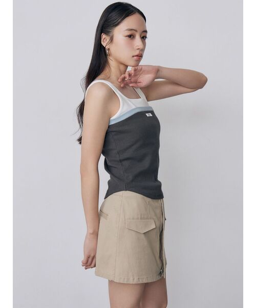 MURUA（ムルーア）の「フロントZIPドッキングスカートパンツ　夏服（その他パンツ・レディース・カーキ/ベージュ/ブラック・1/2）」の10枚目の写真