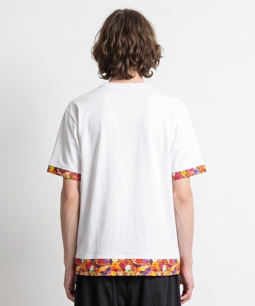 rehacer(レアセル)の「rehacer : Flower Layered Wide CS / ボタニカルレイヤード ワイドカットソー(Tシャツ/カットソー・メンズ・ホワイト/ブラック・MEDIUM/X-LARGE/LARGE/SMALL)」の5枚目の写真