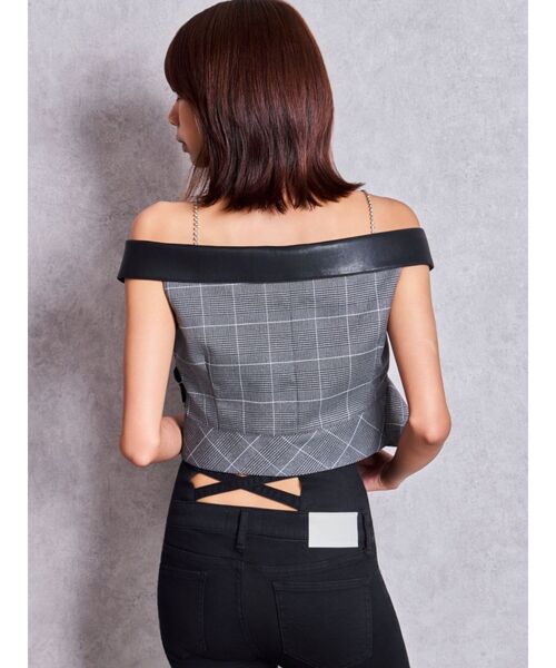 GYDA(ジェイダ)の「ZIP designフェイクレザードッキングラメcheckブラウス(シャツ/ブラウス・レディース・ブラック/ブラウン・FREE)」の18枚目の写真