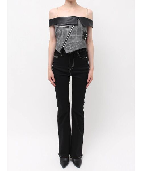 GYDA(ジェイダ)の「ZIP designフェイクレザードッキングラメcheckブラウス(シャツ/ブラウス・レディース・ブラック/ブラウン・FREE)」の10枚目の写真