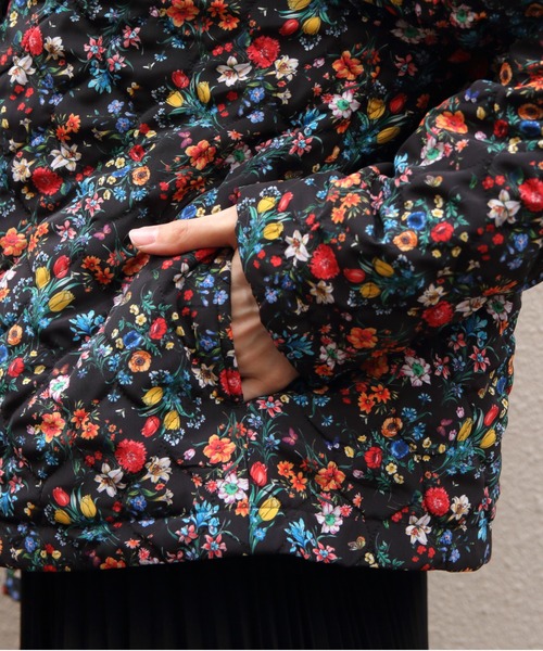 MEYAME(メヤメ)の「MEYAME/メヤメ フラワーキルトジャケット FLOWER QUILTED JACKET MEY-2508(その他アウター・レディース・ブラック/ホワイト・FREE)」の6枚目の写真