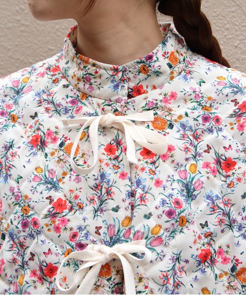 MEYAME(メヤメ)の「MEYAME/メヤメ フラワーキルトジャケット FLOWER QUILTED JACKET MEY-2508(その他アウター・レディース・ブラック/ホワイト・FREE)」の16枚目の写真