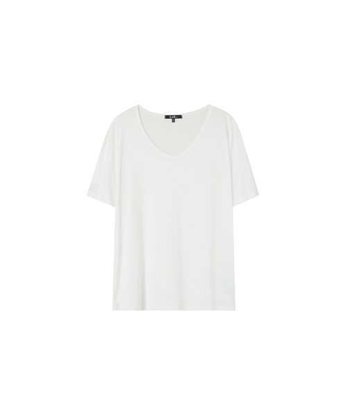 LAP(ラップ)の「レーヨン VネックルーズTシャツ AS7CT161(Tシャツ/カットソー・レディース・アイボリー/チャコールグレー/ブラック・FREE)」の2枚目の写真