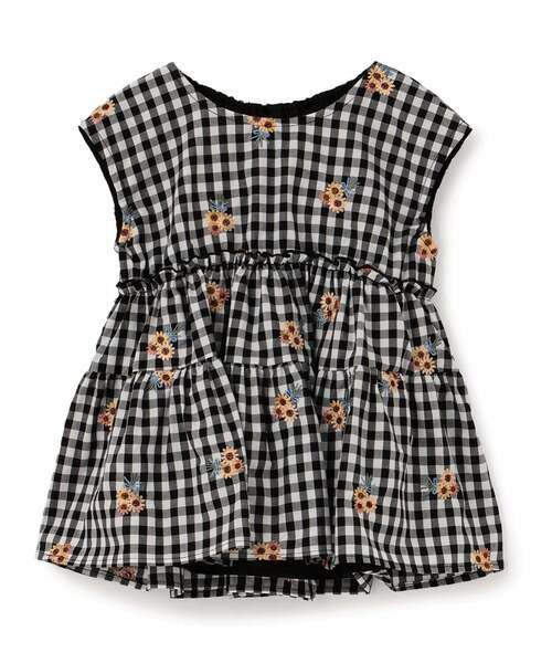 Lycee mine(リセマイン)の「【綿100%】ひまわり総刺しゅうチュニック【子供服】【キッズ】【女の子】(シャツ/ブラウス・キッズ・アイボリー/プラム/ブラック/ネイビー・100cm/110cm/90cm/140cm/130cm/120cm)」の9枚目の写真