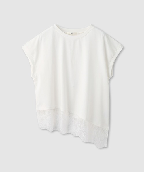 Mac-House(マックハウス)の「【Idnes/イドネス】 レイヤードデザイン アシンメトリーレースTシャツ(Tシャツ/カットソー・レディース・ブラック/ブラウン/オフホワイト・FREE)」の21枚目の写真